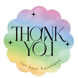 Rainbow Thank You sticker for Purchases